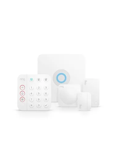 Ring Alarm 2.0 Sicherheitssystem - Komplett-Set mit gratis Indoor Cam - Alarmanlagen mit Basistation, Keypad, Bewegungsmelder und Tür-/Fensterkontakt. Inkl. Ring Indoor Cam für Videoüberwachung und Echtzeit-Benachrichtigungen aufs Smartphone.