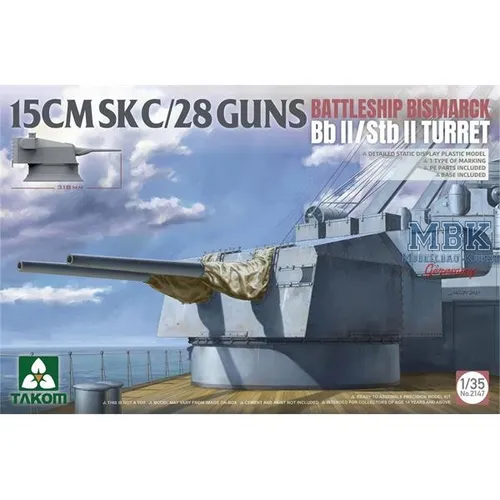 TAKOM MODEL TAK2147 15 cm SK C/28 Bismarck Geschützturm 1:35