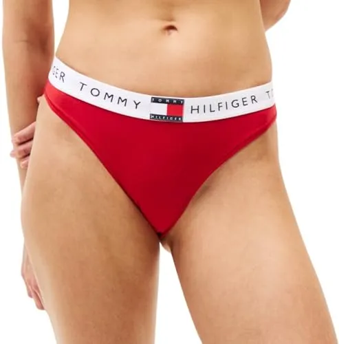 Tommy Hilfiger Damen String Classic mit Logobund, Rot (Primary Red), XS
