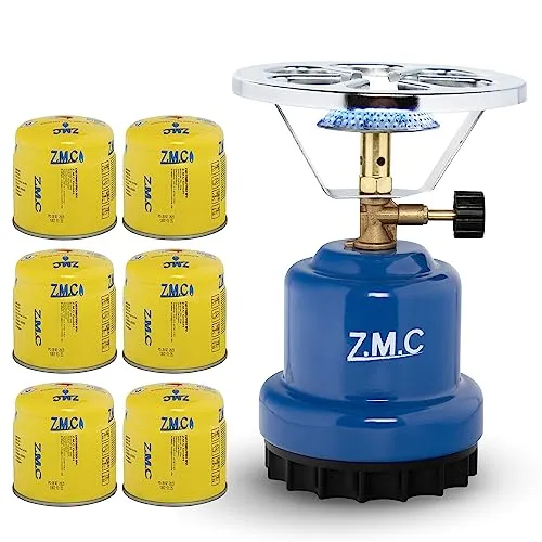 Z.M.C Campingkocher mit 6 Gaskartuschen 190g
