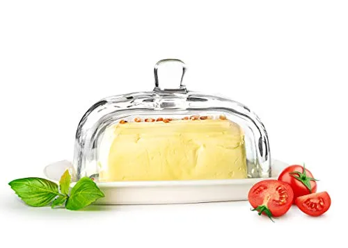 Sendez Butterdose auf Porzellanteller – Elegante Butterglocke für jeden Tisch