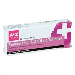 Paracetamol AbZ 500mg Tabletten 20 ST - Arzneimittel zur Linderung von leichten bis mäßig starken Schmerzen und Fieber, schnell wirksam und gut verträglich.
