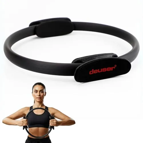 Deuser Pilates Ring, Ø 35 cm, Fiberglas mit Schaumstoff ummantelt, rutschfeste Polstergriffe, Ganzkörpertrainings-Equipment für Pilates, Yoga und Rehabilitationstraining