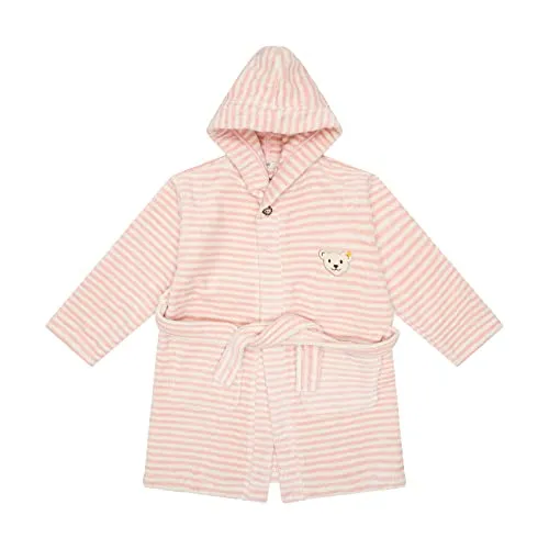 Steiff Unisex Kinder Basic Bademantel, SILVER PINK, 116 EU - Bademäntel für Mädchen, kuschelig weiches Material für höchsten Komfort und Bewegungsfreiheit – ideal für kleine Entdecker.