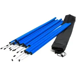 Hundetrainingsset Agility-Set für Hunde - Tierspielzeug zur Förderung von Schnelligkeit und Geschicklichkeit. 12 Slalomstangen mit verzinkten Erdnägeln für ein spannendes Hundetraining, das die Verbindung zu Ihrem Vierbeiner stärkt.