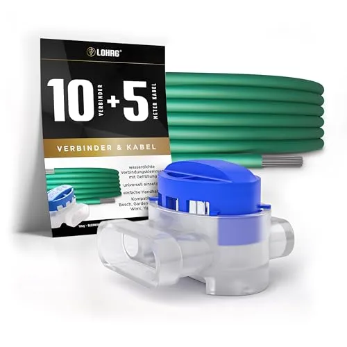 lohag® 10 Kabelverbinder + 5m Begrenzungskabel inkl. Reparaturset