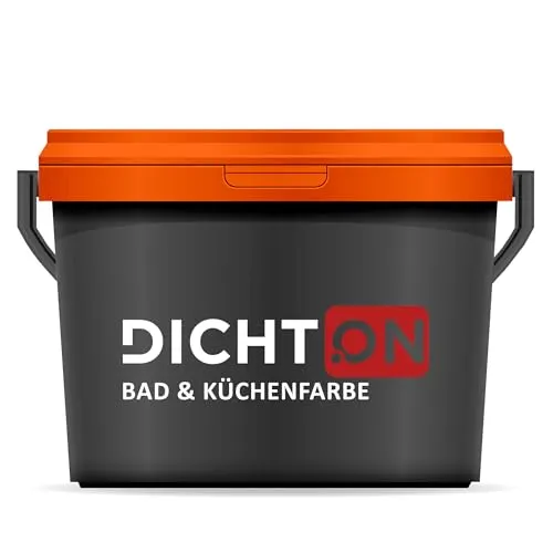 DICHTON Bad & Küchenfarbe 1l weiß mattglanz - Küchen- & Badezimmerfarben: Hochdeckende, abwaschbare Farbe für Feuchträume, schimmelwidrig und desinfektionsmittelbeständig - ideal für Küche, Bad und mehr.