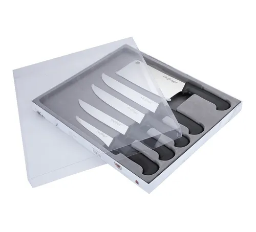 Cheffinger Messer-Set Messer Küchenmesser Kochmesser Messerset 5-tlg. Cheffinger CF-BG12 (Set bestehend aus 4 Messern und 1 Hackmesser)