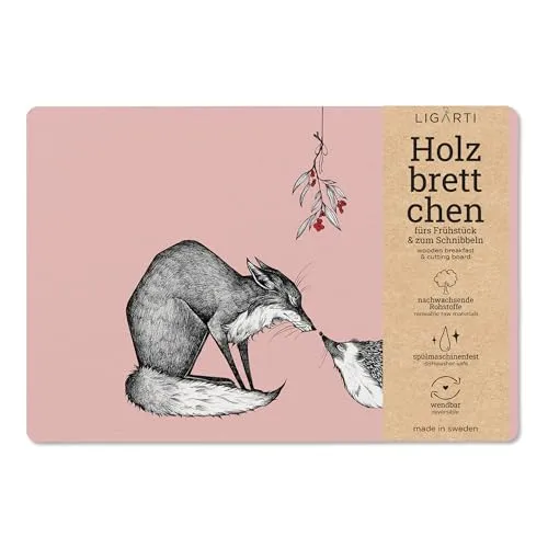 Ligarti® Frühstücksbrettchen aus Holz | Nachhaltiges Frühstücksbrett 22x15 cm, ideal für köstliche Frühstücksmomente | Hergestellt in Schweden, spülmaschinenfest