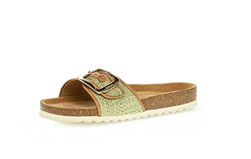 Gabor Damen Pantoletten, Frauen Slip On,schluepfschuhe,Slipper,Slides,Slip-ons,Backless Slipper,Gartenschuhe,Schilf/Cognac,39 EU / 6 UK