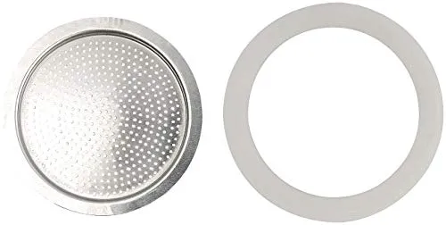 Cucina di Modena Espresso Dichtungsringe: Ersatz-Aluminium-Sieb für 9-Tassen-Espressokocher (Espresso-Ersatzfilter-Set, Ersatz-Siebe für Bereiter, Kaffeemaschine)