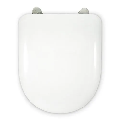 WC-Sitz in D-/U-Form | verstellbar & abnehmbar | Spezialscharnier aus Edelstahl | Einfache Montage & Reinigung | Robust | weiß | 43 x 36 x 5 cm | Universell kompatibel.