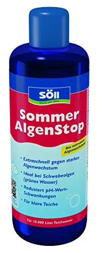 Söll 83159 SommerAlgenStop, 500 ml - Teichpflegemittel gegen Starkes Algenwachstum im Sommer, Algenbekämpfung, ideal bei Schwebealgen, Teichalgen, Blaualgen