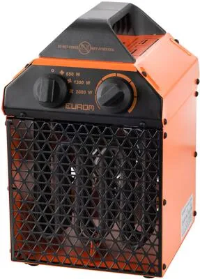 Eurom Industrie Heizer EK Delta 2000 IP24 - Heizgerät für Werkstätten, mit 2000 W Leistung und 3 Heizstufen. Ideal für schnelle Wärme und ausgestattet mit Kaltluftventilator für vielseitige Nutzung.