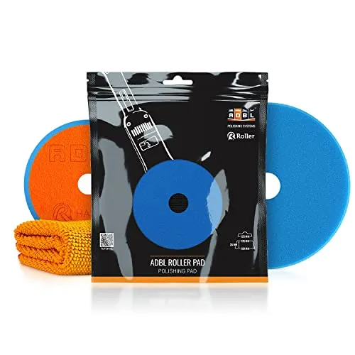 ADBL Roller Pad-DA Hard Cut Polierpad - Polierschwamm für Ø125mm Stützteller - Profi Polierpad mit Klettverschluss - Polierschwamm, Auto Polieren, Schwamm Polierteller