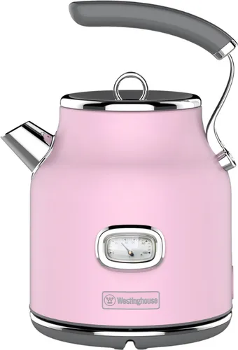 Westinghouse Retro Wasserkocher pink - Wasserkocher im Vintage-Design mit 1,7 Liter Volumen, Temperatur- und Wasserstandsanzeige sowie Überhitzungsschutz für sichere Nutzung. Ein stilvolles Highlight in jeder Küche!