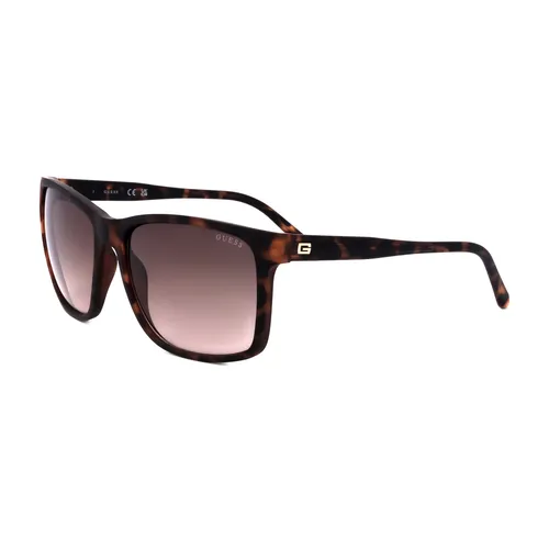 GUESS GF5082 Sonnenbrille - Sportbrillen für Herren in Dunkles Havanna mit Farbverlaufsbraun, inklusive offizieller Box für sicheren Transport.