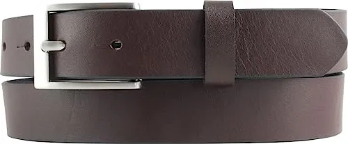 BELTINGER Überlängen-Gürtel für Herren aus Vollrindleder 3 cm | Ledergürtel mit silberner Gürtelschnalle 30mm | Hochwertiger Anzuggürtel | Braun 170cm