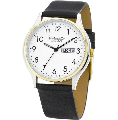 Eichmüller Quarzuhr Herrenuhr 3053-03 - Bicolor Quarzuhr mit elegantem Design, 5 ATM wasserdicht, ideal für Business und Freizeit. Hochwertiges Edelstahlgehäuse und komfortables Lederband.