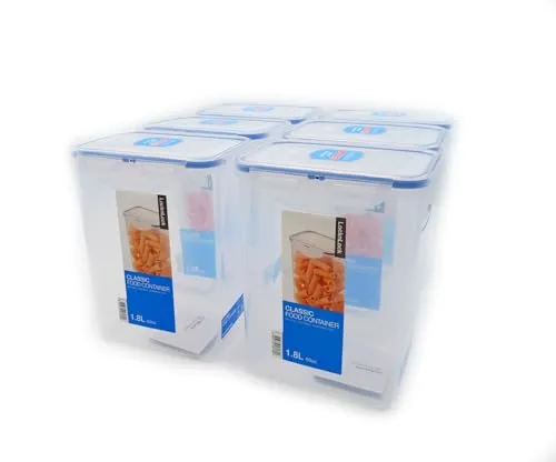 Lock & Lock Classic Rechteckig (1.80 l) (HPL813) - Frischhaltedose mit 1,80 l Volumen, luftdicht und auslaufsicher – ideal zum Aufbewahren von Lebensmitteln und zur Reduzierung von Lebensmittelverschwendung.