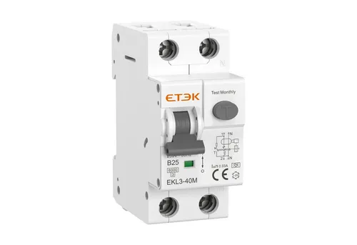 ETEK Electric Schalter ETEK FI-Schutzschalter/Leitungsschutzschalter 6kA 1P+N 25A 30mA EKL3, Auslösecharakteristik B, FI/LS (RCBO)