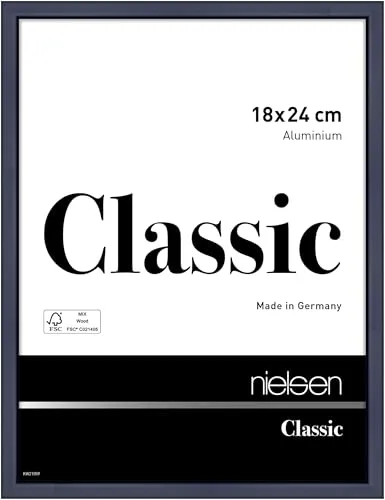 nielsen Bilderrahmen, 18 x 24 cm, Aluminium, Blau glanz - Eleganter Bilderrahmen aus hochwertigem Aluminium, ideal zum Aufstellen oder Aufhängen. Mit Echtglas und stabiler MDF-Rückwand für einfache Montage im Hoch- und Querformat. Perfekt für Ihr Zuhause!
