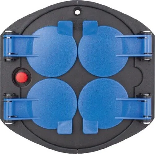 as-Schwabe 11542 | 4-fach-Steckdoseneinsatz IP20 mit Klappdeckel