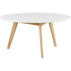 Eleganter Couchtisch Gera in Weiß - 90 cm Durchmesser - Stylischer Couchtisch Gera in Weiß mit einem Durchmesser von 90 cm und einer Höhe von 45 cm. Hochwertige Materialien garantieren Langlebigkeit. Ideal für jedes Wohnzimmer!