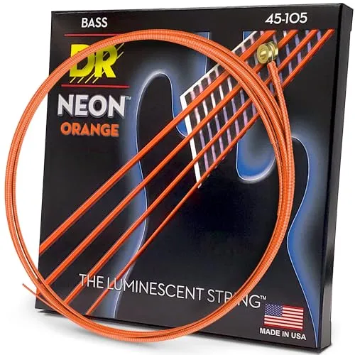 DR STRINGS NOB45 Saiten, orange - Gitarren- & Bass-Zubehör mit beschichteten Saiten für klaren, hellen Klang bei Tageslicht und Bühnenbeleuchtung – ideal für Musiker, die auf Qualität setzen.