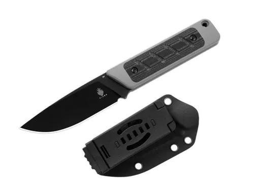 Kizer Smolt G10 Grey Micarta Black - Vielseitiges Outdoormesser - Taschenmesser mit unverwüstlicher CPM-3V Klinge und leichtem G10-Griff. Ideal für Jagd und Outdoor-Aktivitäten, ausgestattet mit Fangriemenöse und passgenauer Scheide.