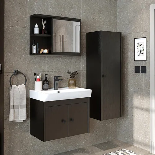 Roomart Badmöbel-Set ADA 4-teilig mit Waschbecken & Spiegel