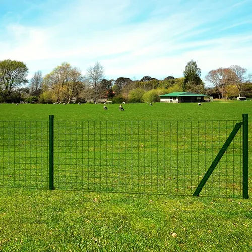 vidaXL Maschendrahtzaun 25x1,5m Komplettset - Dekorative Zäune, ideal für Garten- und Tierhaltung mit PVC-beschichtetem Draht für hohe Witterungsbeständigkeit und einfache Montage.