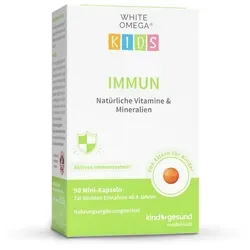 WHITE OMEGA® Kids Immun - Vitamine für Kinder Immunsystem - Nahrungsergänzung für starke Abwehrkräfte: Unterstützt das kindliche Immunsystem mit hochwertigen Vitaminen und nachhaltig gewonnenem Omega-3.