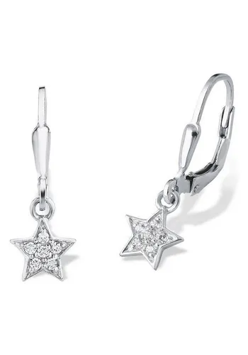 Amor Ohrhänger 925 Sterling Silber für Mädchen - Bezaubernde Ohrringe mit Sternmotiv aus 925er Sterling Silber, veredelt mit funkelnden Zirkonia. Rhodium-Beschichtung sorgt für Hautverträglichkeit und langanhaltenden Glanz. Ideal für kleine Schmuckliebhaberinnen.