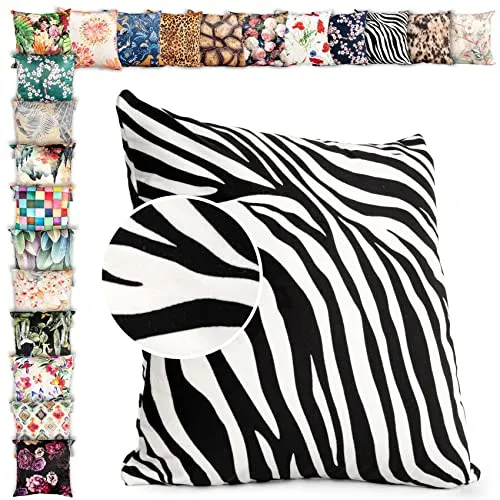 ANRO Kissenbezug Kissenhülle Kissen Deko-Kissen Sofa Kissen Couch Kissen Zebra 40x40cm ohne Füllung