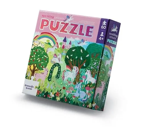 Croc Creek 60pc Foil Puzzle Sparkling Unicorn New Feb