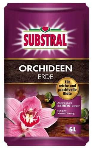 Substral Orchideenerde, 5 l, Kultursubstrat aus Pinienrinde, mit Substral Dünger, besonders salzarm und strukturstabil