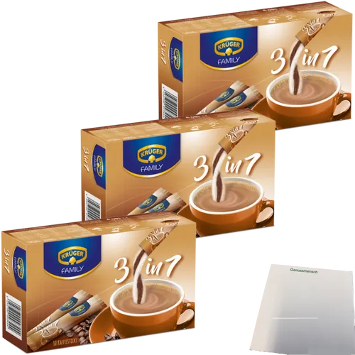 Krüger Family Kaffee-Sticks 3in1 3er Pack 3x180g Packung usy Block