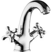 PaulGurkes Waschtischarmatur PG16T4 - Elegante Badarmatur aus hochwertigem Messing mit glänzender Chrom-Oberfläche, ideal für stilvolle Badezimmergestaltung.
