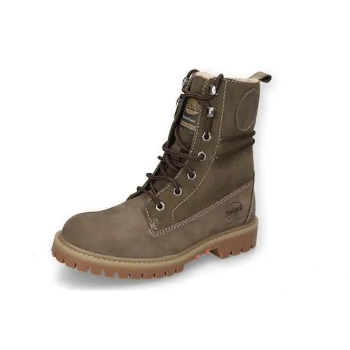 Schnürstiefel DOCKERS BY GERLI, Damen, Gr. 36, grün - Wanderschuhe aus hochwertigem Nubukleder, ideal für Outdoor-Aktivitäten, mit warmem Innenfutter und modischen Schnürsenkeln für einen stylishen Look.