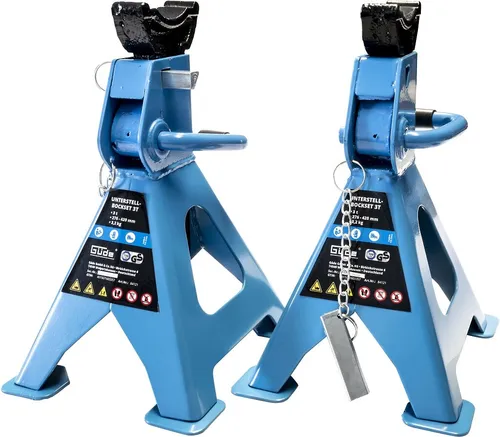 Güde Unterstellböcke 3T - Lastheber Set für Reifenwechsel - Wagenheber & Unterstellböcke, Tragkraft von 3 t, ideal für sicheres Arbeiten unter Fahrzeugen während Reifenwechsel.