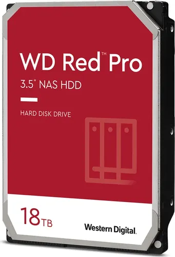 WD Red Pro NAS Festplatte - 18 TB, 512MB - Festplatte für NAS-Systeme mit 18 TB Speicher, optimiert für 24/7-Betrieb und hohe Zuverlässigkeit in RAID-Umgebungen.