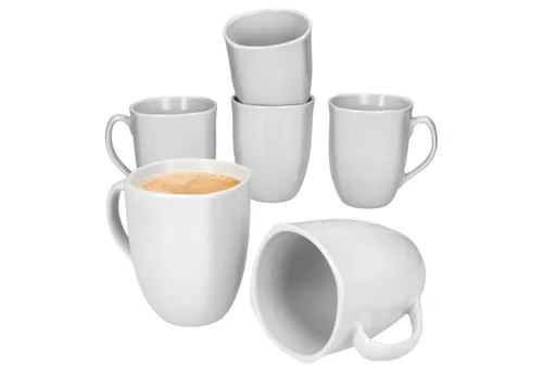MamboCat Becher 6er Set Lotta Kaffeebecher 300ml weiß Porzellan, Porzellan