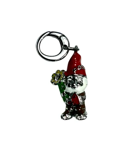 Fossil JF87736040 Charm Anhänger Edelstahl Zwerg Gartenzwerg Glitzer Karabiner