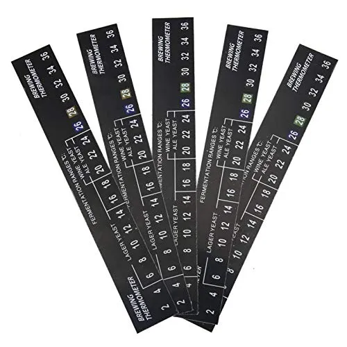 Raguso LCD Digitalanzeige Thermometer Aufkleber Thermometer Aufkleber für Weingüter Rotweine Flaschentemperatur 5 Stück