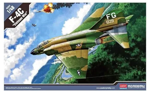 ACADEMY AC12294-1/48 F-4C Phantom Vietnam War Modellbausatz - Luftfahrt-Modellbausatz im Maßstab 1:48, ideal für Sammler und Modellbau-Enthusiasten, ohne Kleber und Farben.