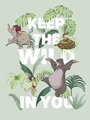 Komar Disney Wandbild Jungle Book Keep The Wild | Kinderzimmer, Babyzimmer, Dekoration, Kunstdruck | ohne Rahmen | WB090-30x40 | Größe: 30 x 40 cm (Breite x Höhe), Bunt