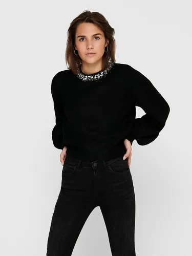 ONLY Strickpullover ONLELSA L/S PULLOVER KNT NOOS - Funkelnder Komfort - Strickpullover für Damen mit Glitzersteinen, elastischer Stretch-Qualität und vielseitig kombinierbar für jeden Anlass.