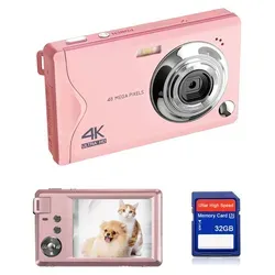 Fine Life Pro 48MP Kompaktkamera mit 16-fachem Digitalzoom und 32GB SD-Karte