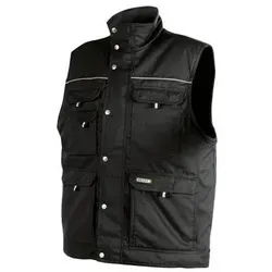 DASSY® Mons Weste Schwarz Gr. S - Praktische Weste für Beruf und Freizeit. Mit wärmeisolierender Wattierung, verstellbarem Bund und zahlreichen Taschen für optimalen Komfort und Funktionalität.